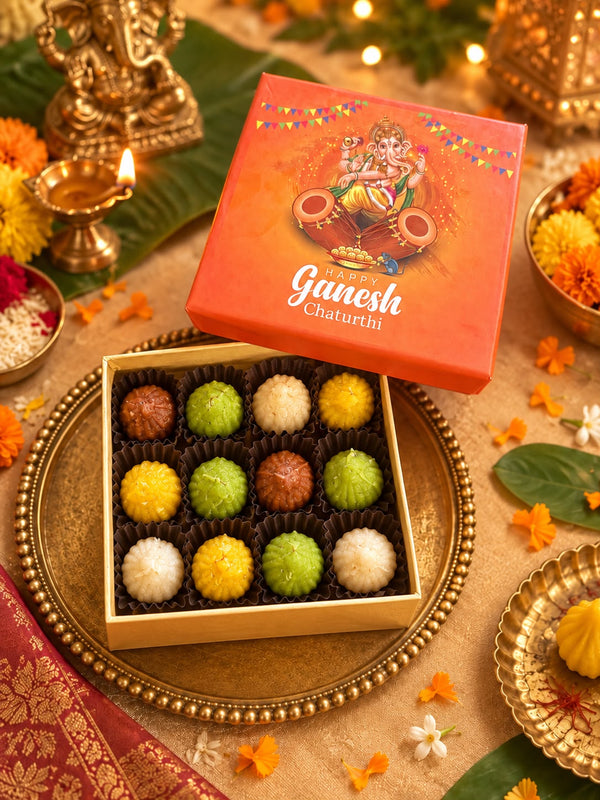 Ganpati Box Of Pure Kaju Assorted Modaks Pack of 11