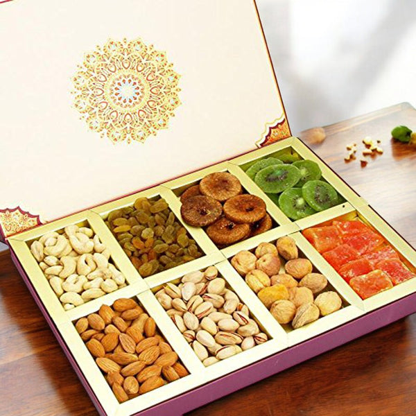 Bhaidhooj Gifts- Fusion 8 part Assorted Dryfruit Box