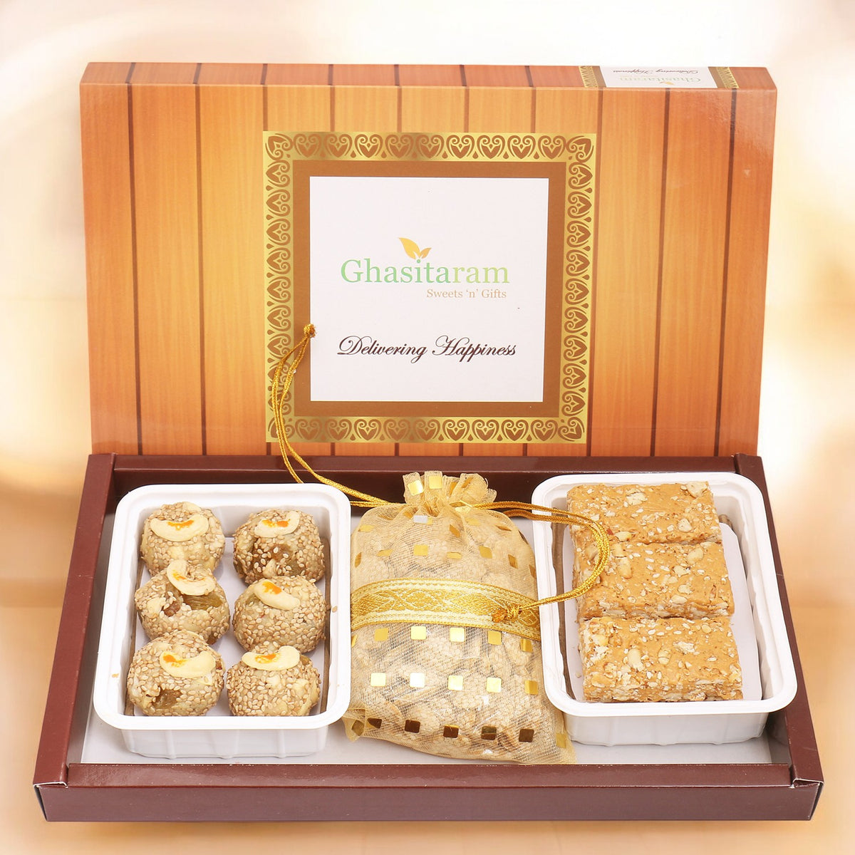 Lohri Gifts Sweets-Til Laddoo, Revadi and Khajoor Hamper