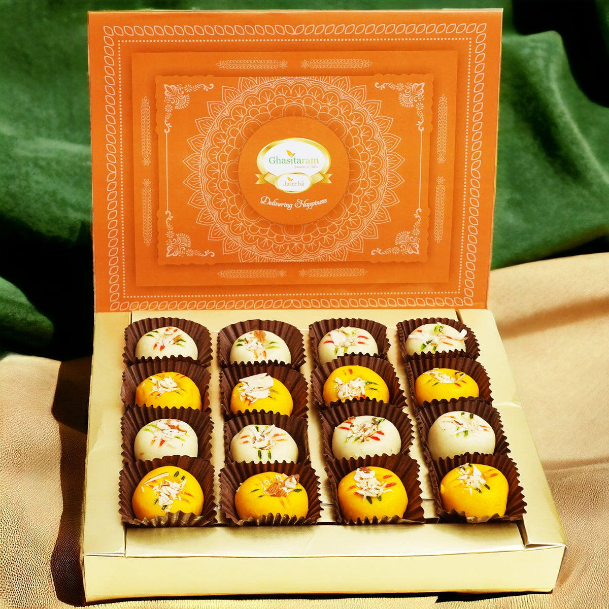 Bhaidhooj Gifts-Ghasitarams Mawa Peda Box