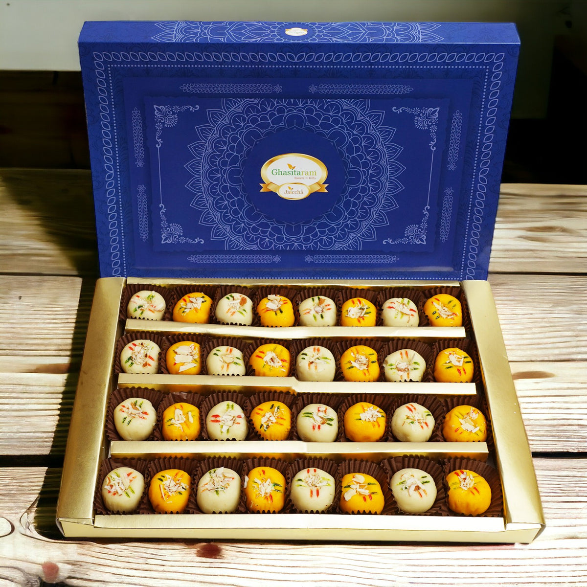 Bhaidhooj Gifts-Ghasitarams Mawa Peda Box
