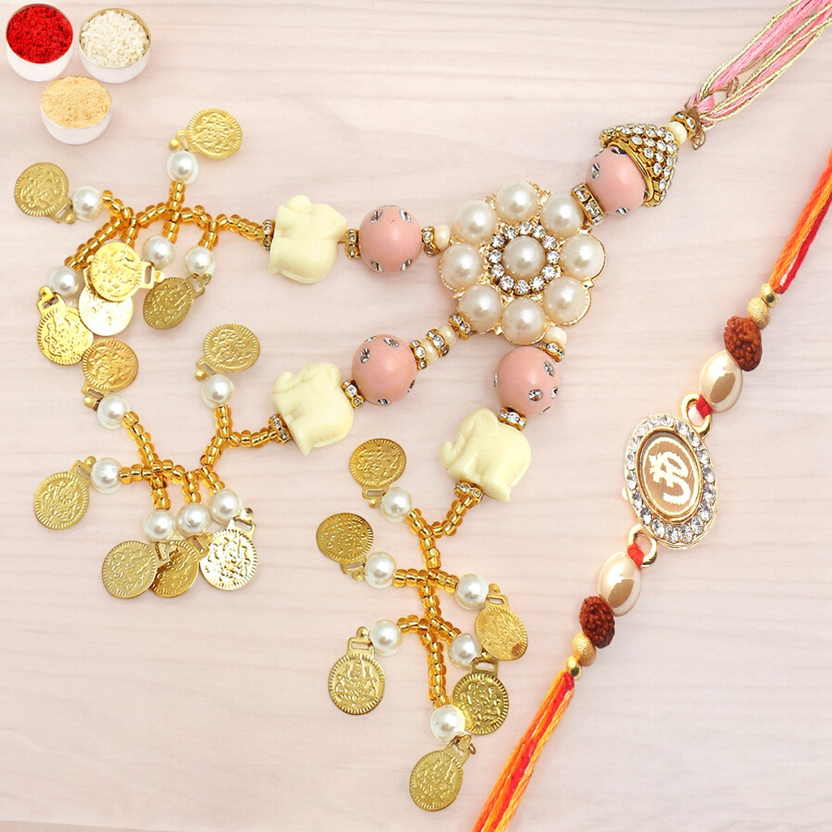 Dazzling Bond rm080 Bhaiya Bhabhi Rakhi with 100 gms of Dryfruits Mix Can 200 gms of Kaju katli