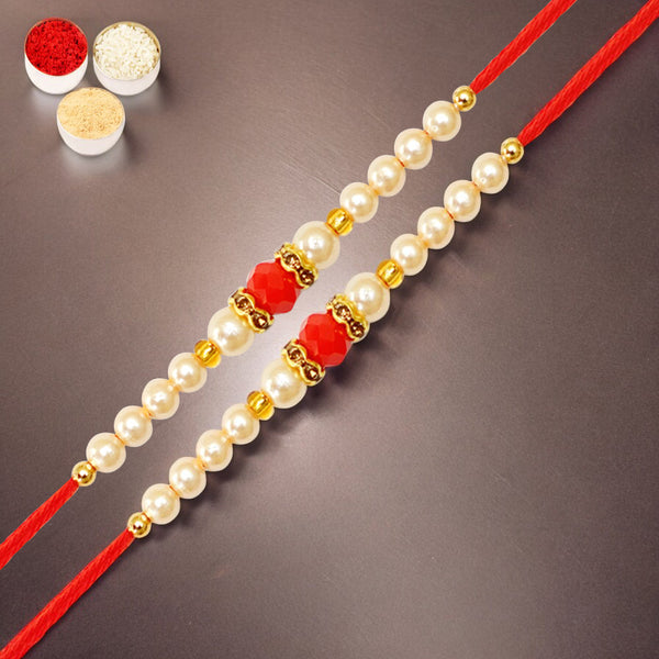 Rakhis Online Australia-Set of 2-R-0001 Pearl rakhi