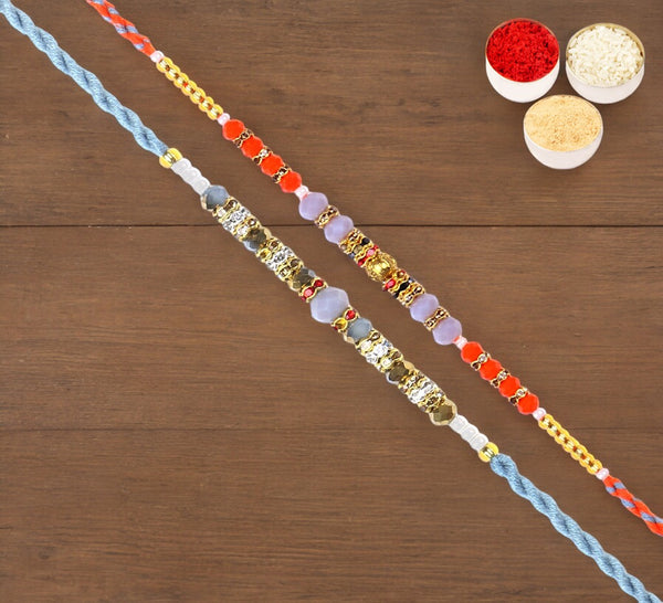 Set of 2-6373, 6497 Fancy Thread Rakhi