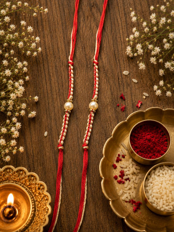 Rakhis Online Australia-Set of 2 - Y-33 Pearl Rakhi