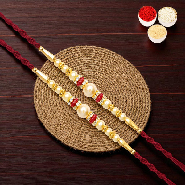 Rakhis Online Australia-Set of 2 - Y-83 Pearl rakhi
