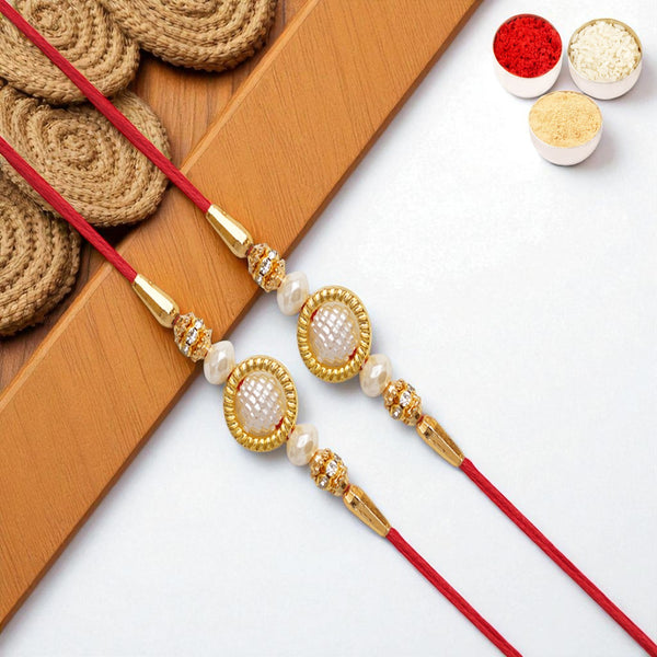 Rakhis Online Australia-Set of 2 - Y-84 Pearl rakhi