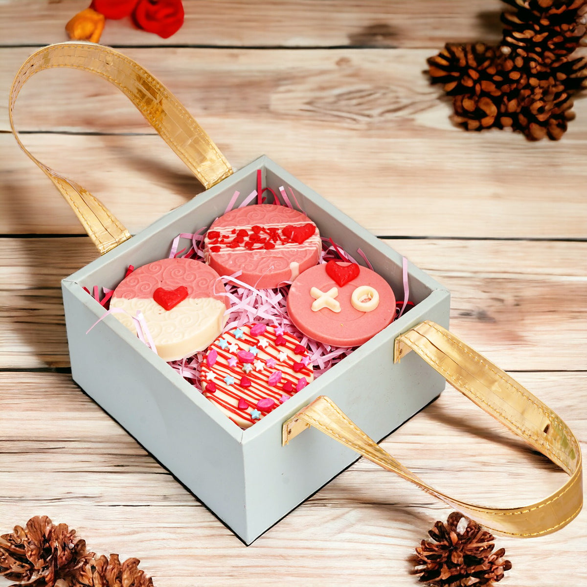 Handle Basket of Chocolate Discs