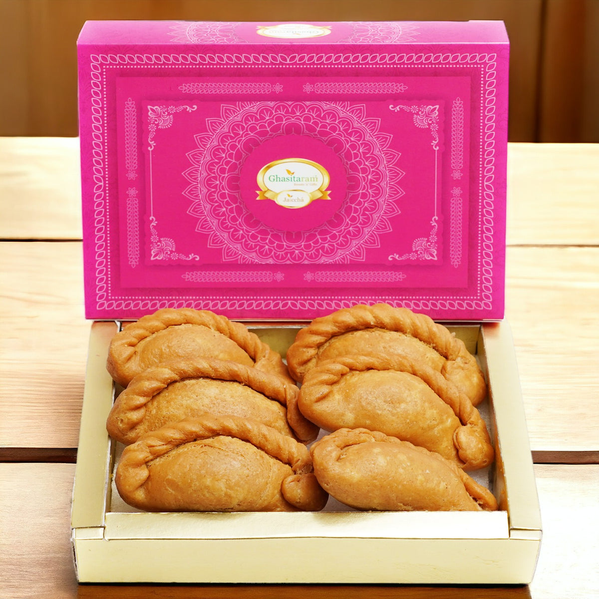 Holi Sweets| Holi Hampers| Holi Gifts-Ghasitaram's Sweets Healthy Wheat Gujiya 200 gms