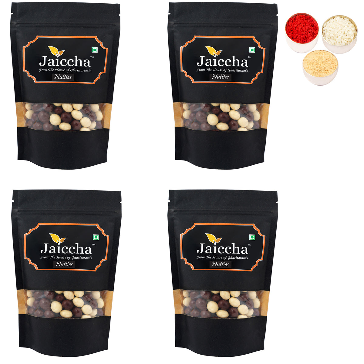 Bhaidhooj Gifts- Nutties 800 gms in Black Paper Pouch