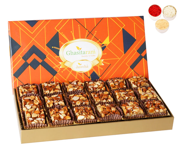 Bhaidooj Gifts-Sugarfree Almond Delight in Designer Box