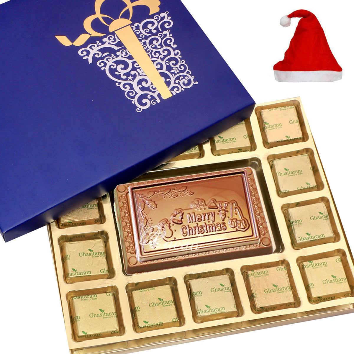 Blue Merry Christmas Chocolate Box Big
