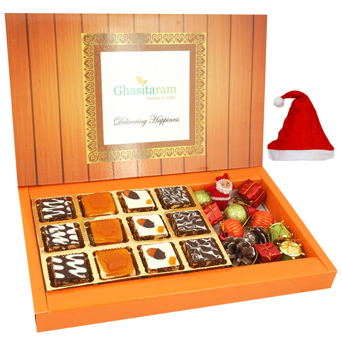 Chooclate Dryfruit Bites with Christmas Decor