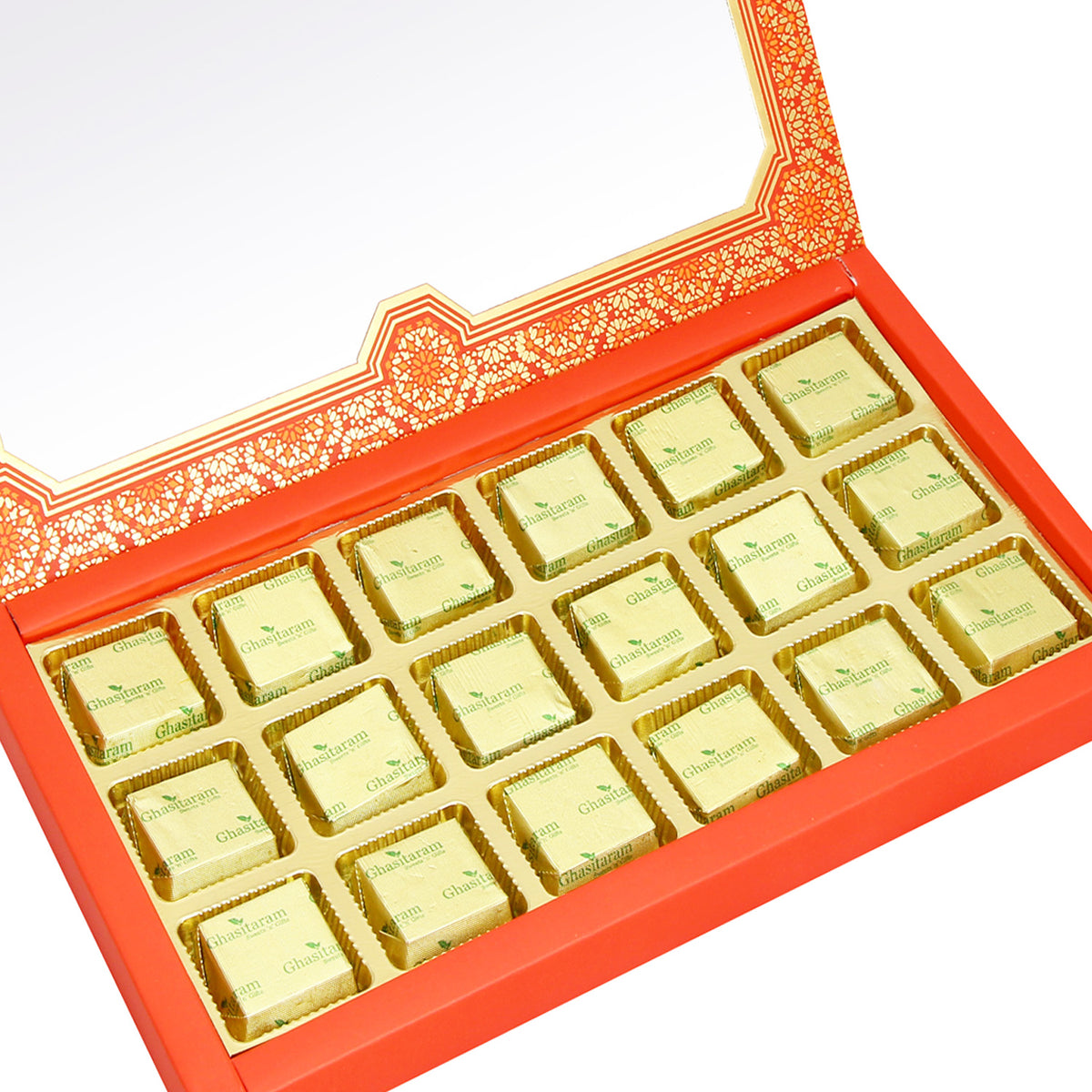 18 pcs Orange Printed Mixed Nuts Chocolate Box