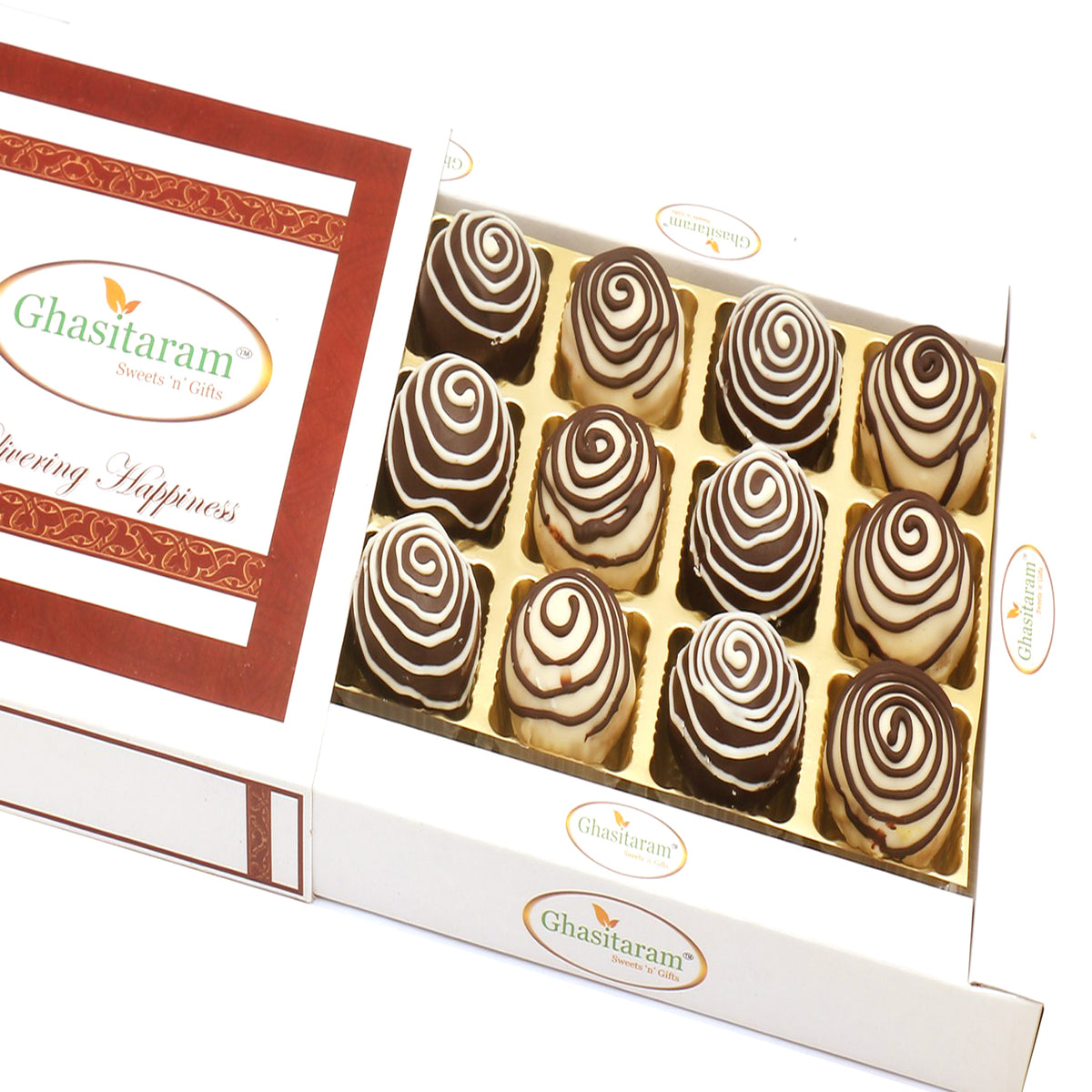 Chocolate Galaxy Cashew Laddoos in White box