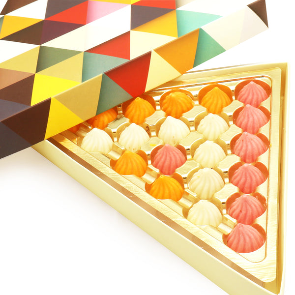 Pack of 21 Triangle Mango, Strawberry and White Chocolate Modaks