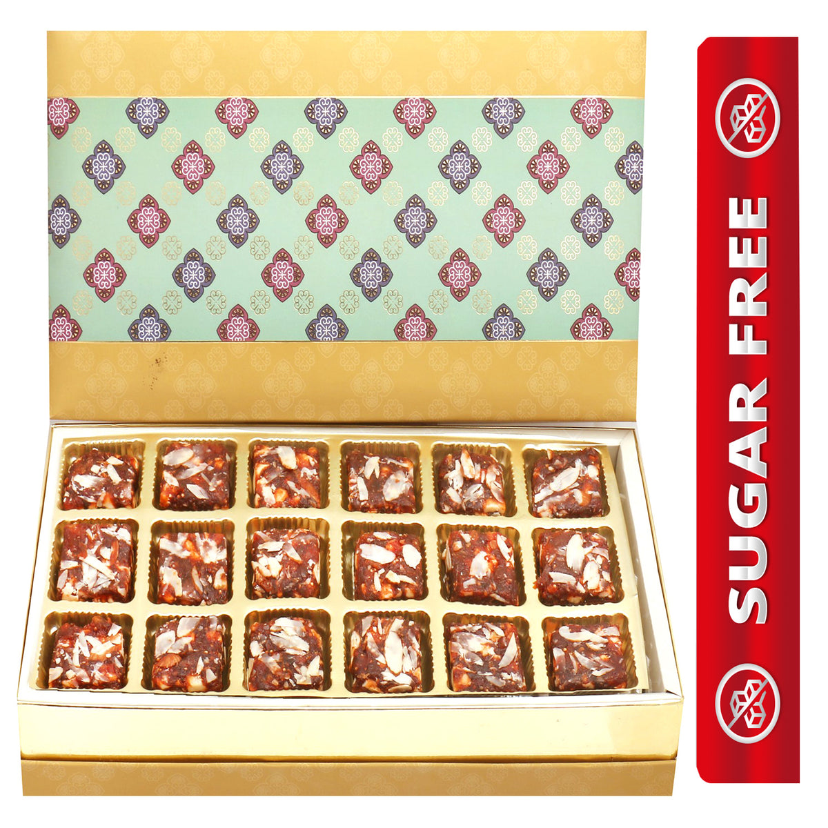 5 Part Print 18 Pcs Sugarfree Dates and Figs Bites Box