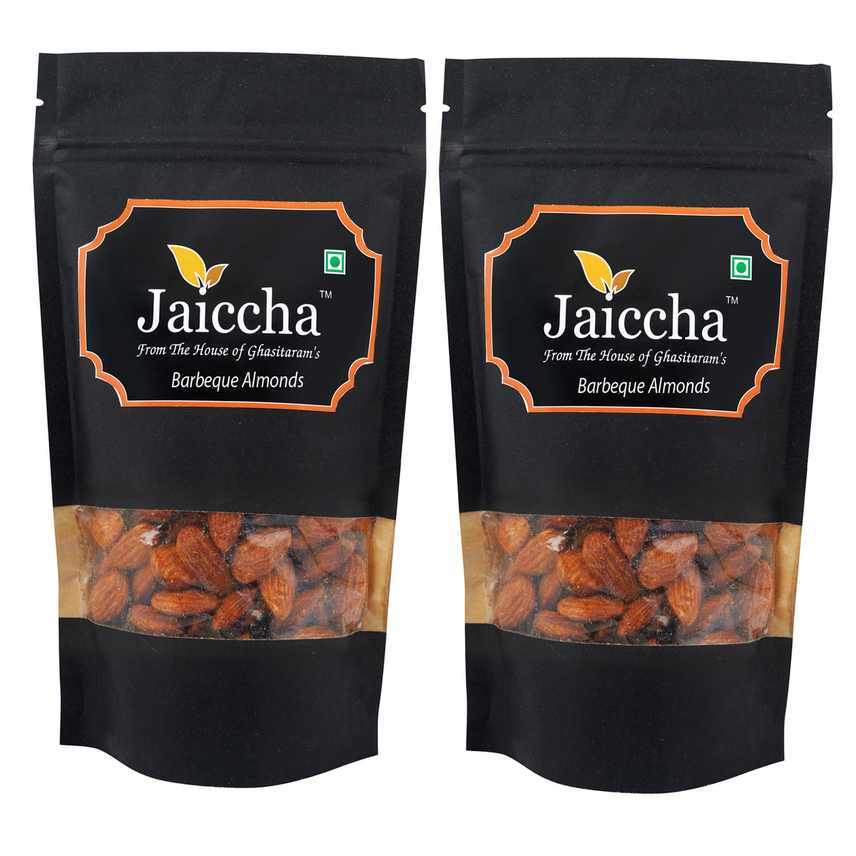 Barbeque Almonds 400 gms in Black Paper Pouch