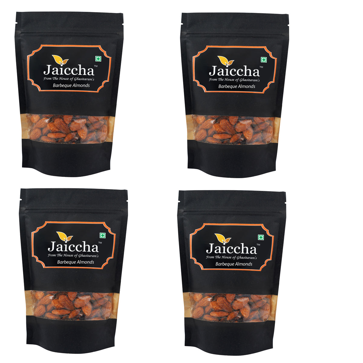 Barbeque Almonds 200 gms in Black Paper Pouch