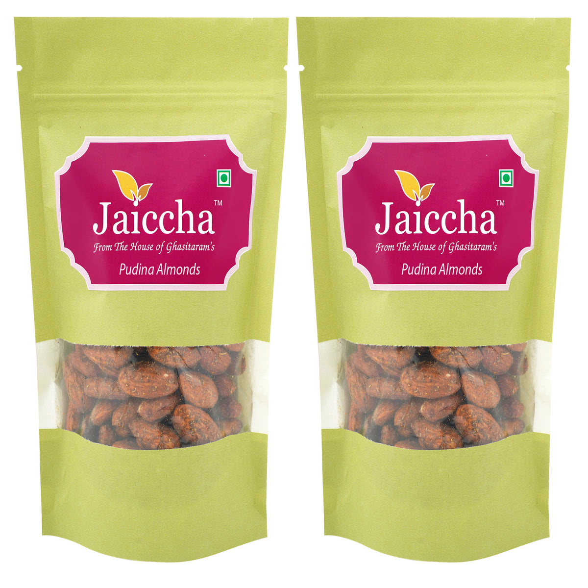 Pudina Almonds 400 gms in Green Paper Pouch