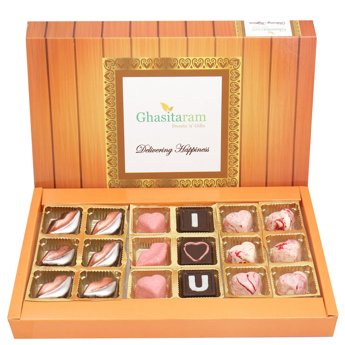 18 pcs Hot lips, I love U and Marble Chocolates