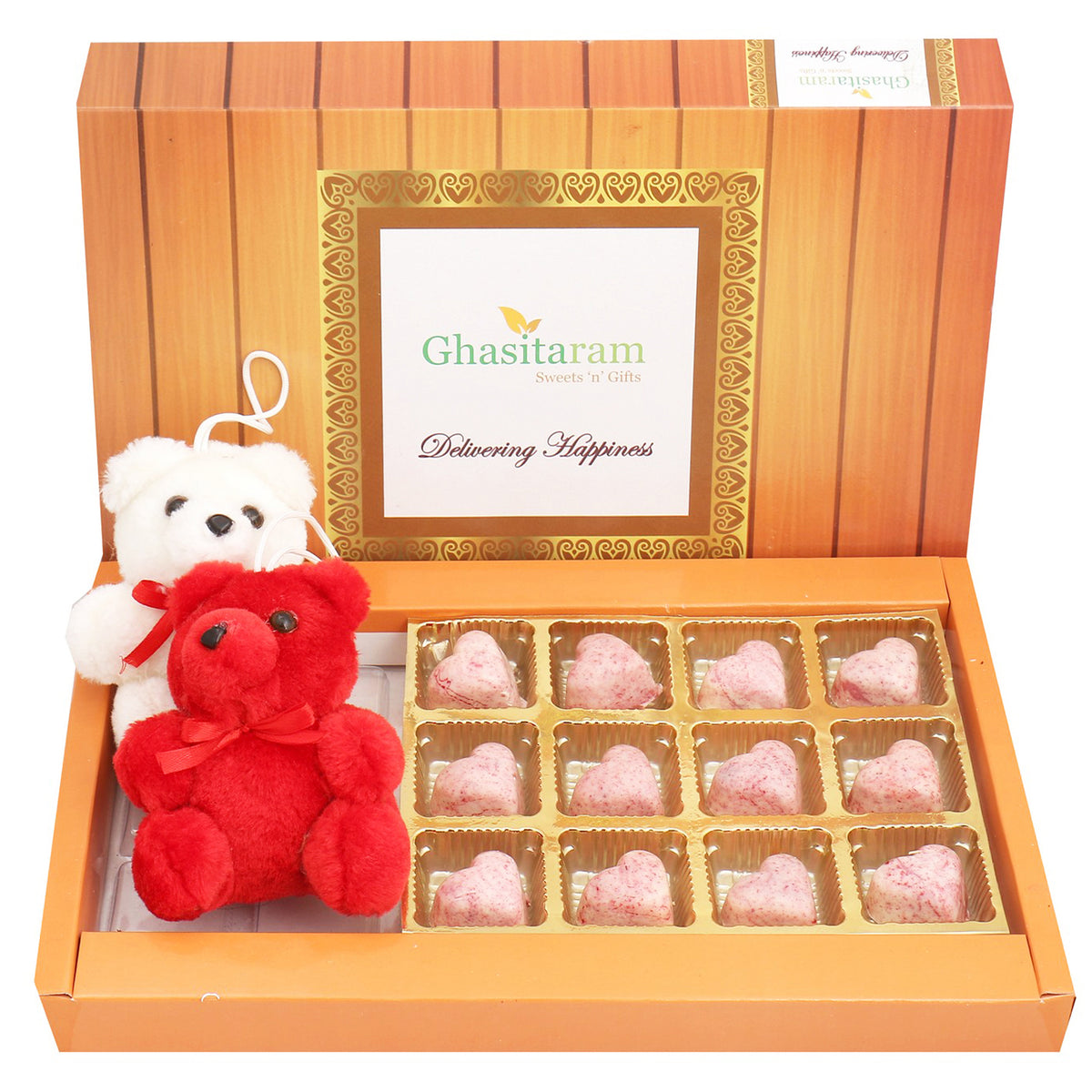 Marble Chocolate Hearts with Teddies