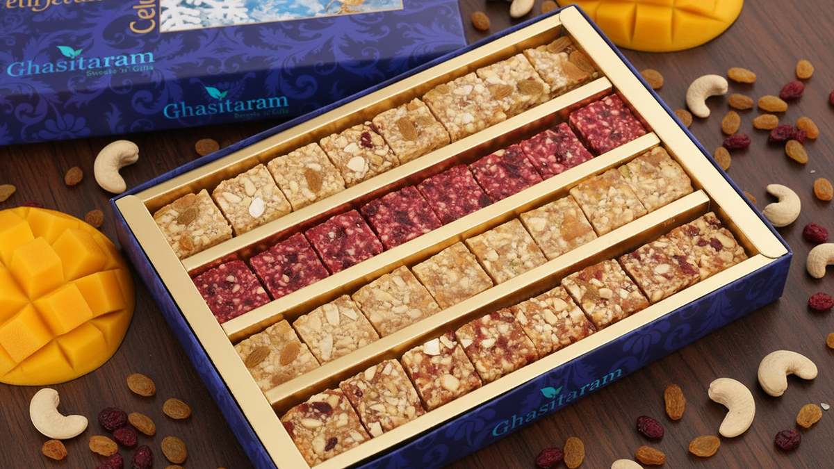 Diwali Gifts Natural Fruit Assorted Sugarfree Sweets 200 gms