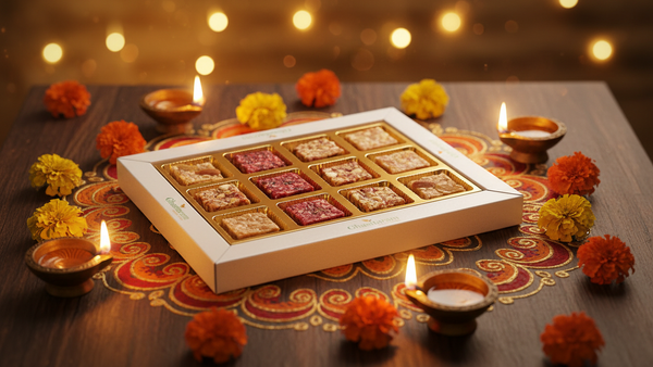Diwali Gifts Natural Fruit Assorted Sugarfree Sweets White Box