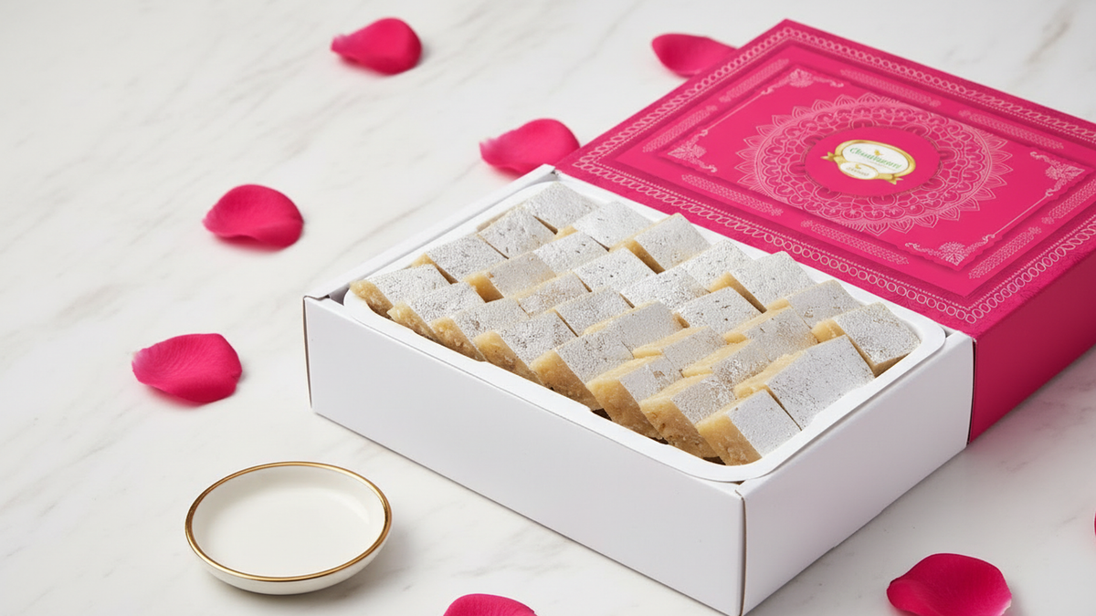 Buy Mini Kaju Katli Box Online | Delivery in USA