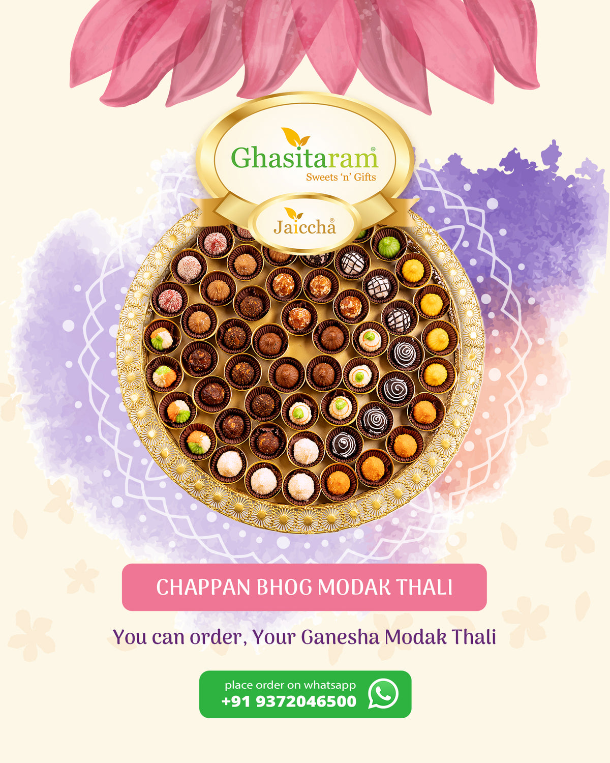 Chappan Bhog Modaks Thali