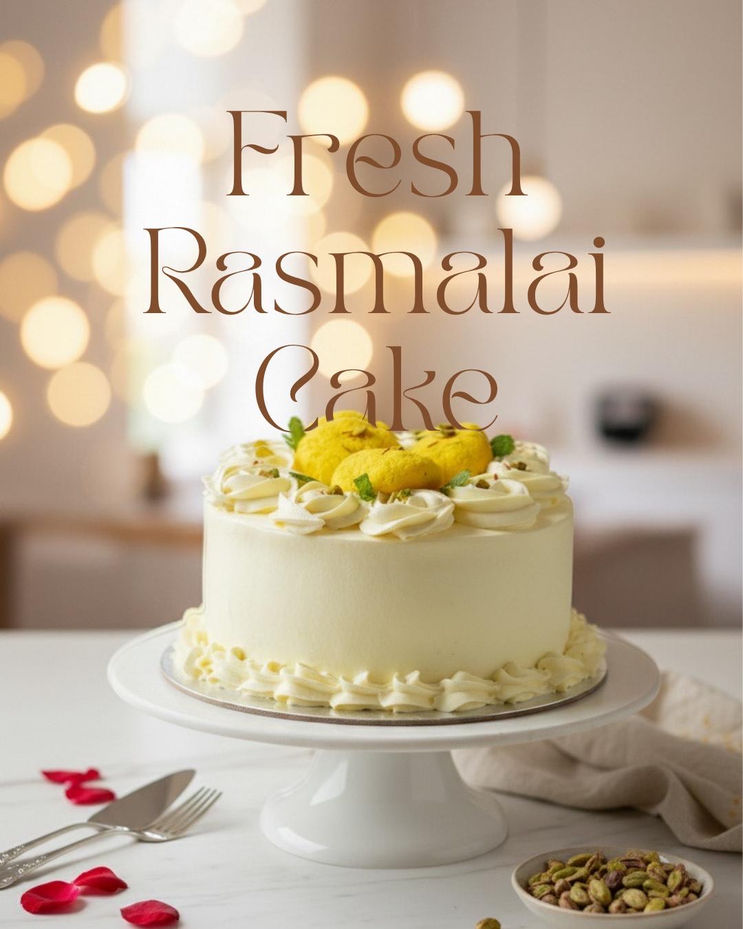 Fresh Eggless Fresh Rasmalai Cake