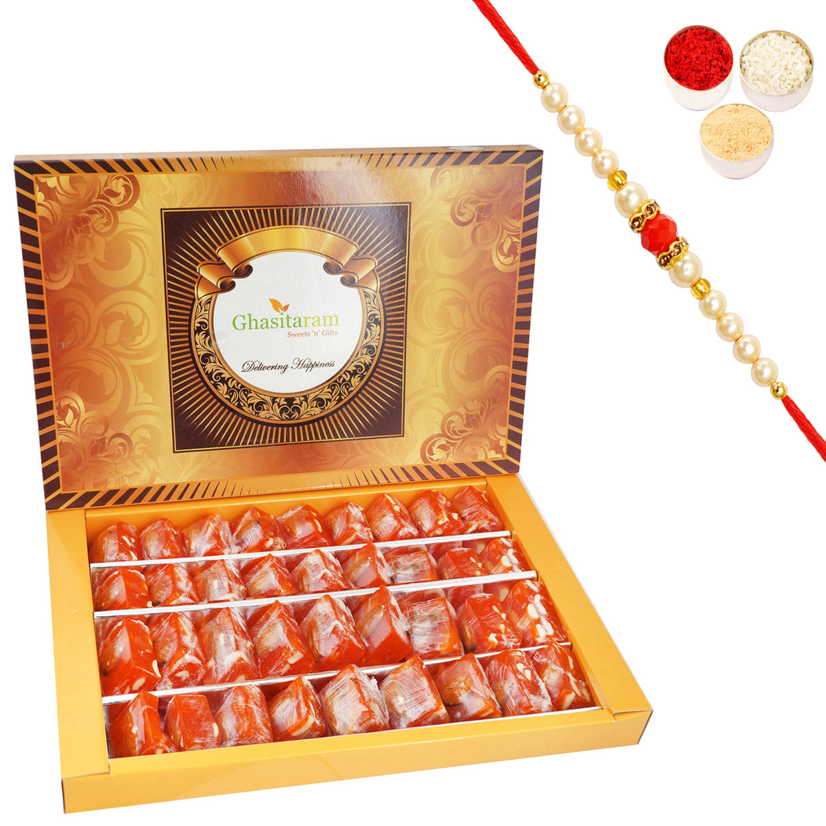 Karachi Halwa (800 gms)with Beads Rakhi