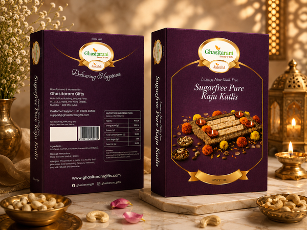 Mother's Day Gifts - Ghasitarams Sugarfree Pure Kaju Katlis Box 200 gms