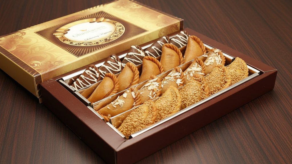 Holi Sweets| Holi Hampers| Holi Gifts-Ghasitaram's Big Box of Assorted Gujiyas