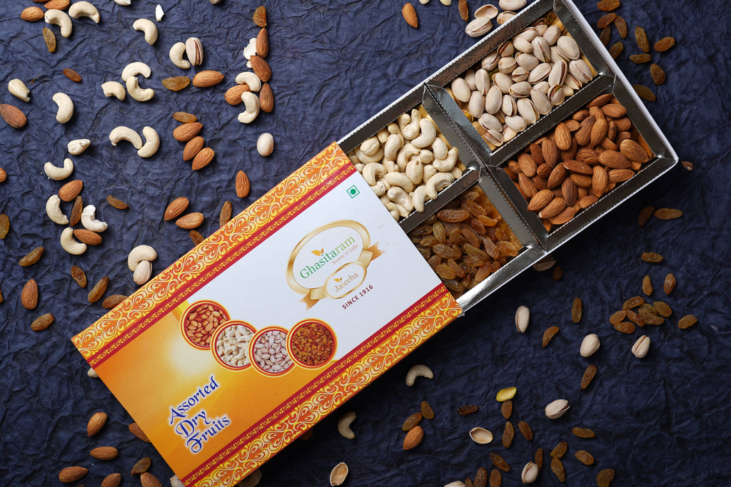 Bhaidhooj Gifts- Ghasitaram's Orange Dryfruit Box 200 gms