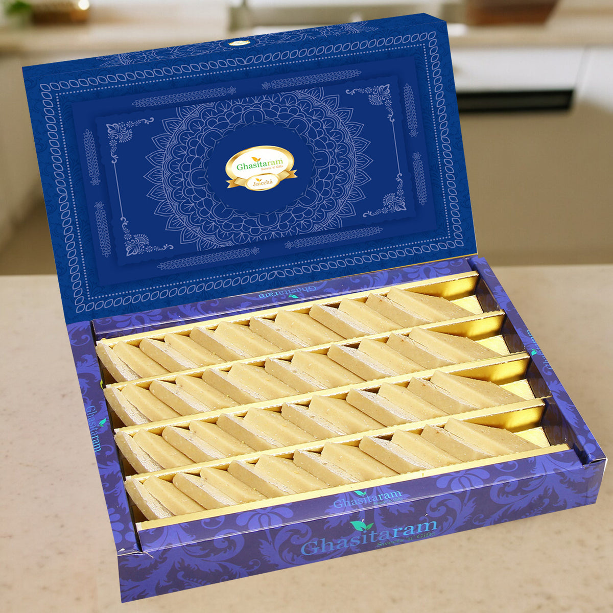 Bhaidhooj Gifts-Ghasitarams Pure Kaju Katlis Box 200 gms