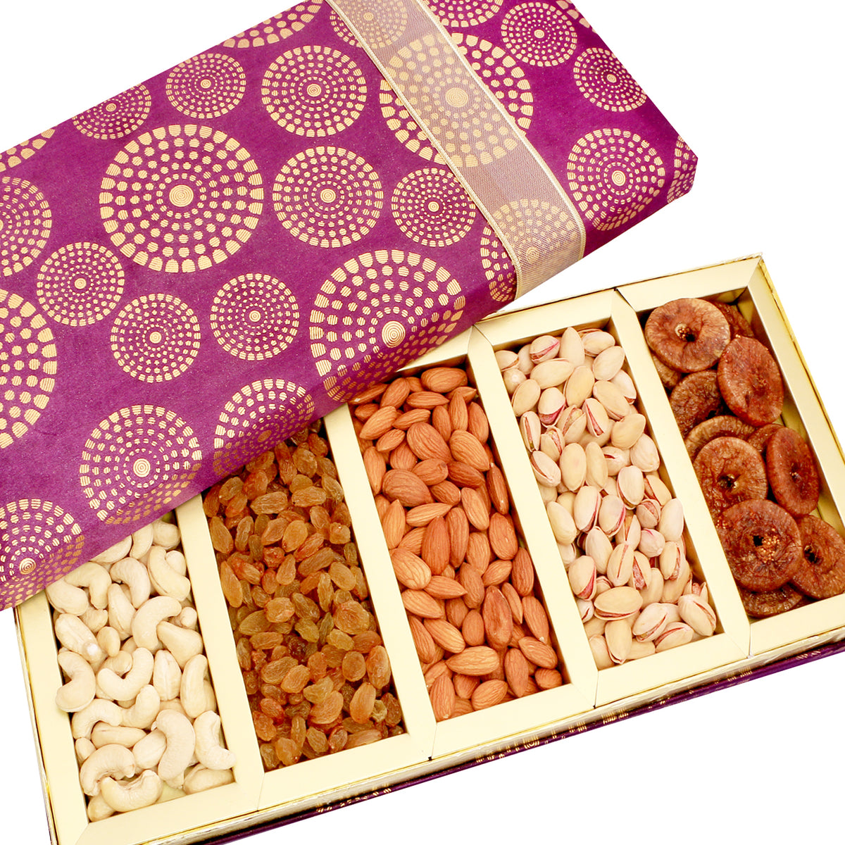Corporate Gifts-Satin 5 part Dryfruit Box