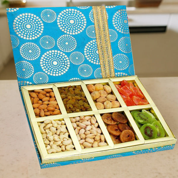 Corporate Gifts-Satin 8 part Assorted Dryfruit Box