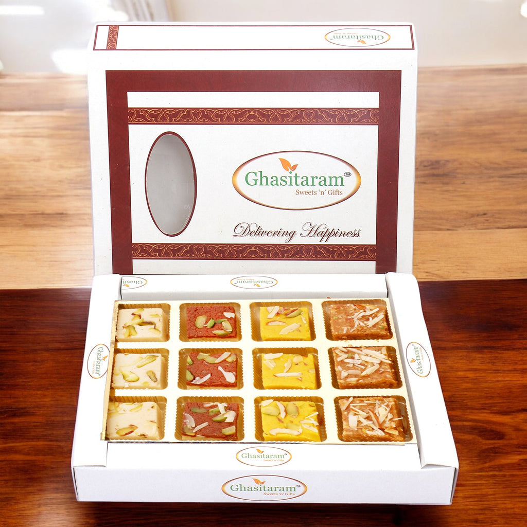 Bhaidhooj Gifts- Assorted Barfis White Box