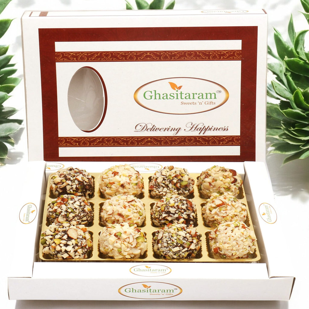 Corporate Gifts-Chocolate Dryfruit Laddoos in White Box