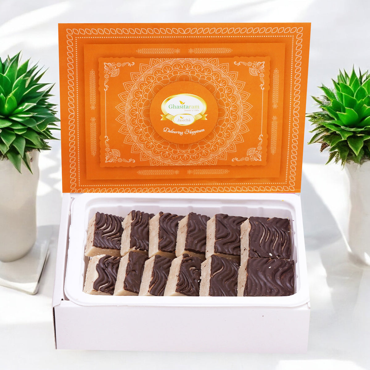 Corporate Gifts-Chocolate Coated Kaju Katlis 200 gms
