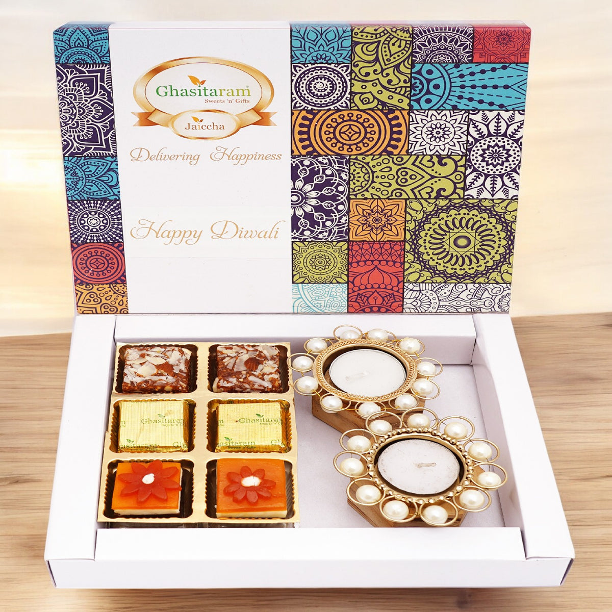 Mother's Day Gift-Festive Box of 6 Assorted Bites and T-Lites