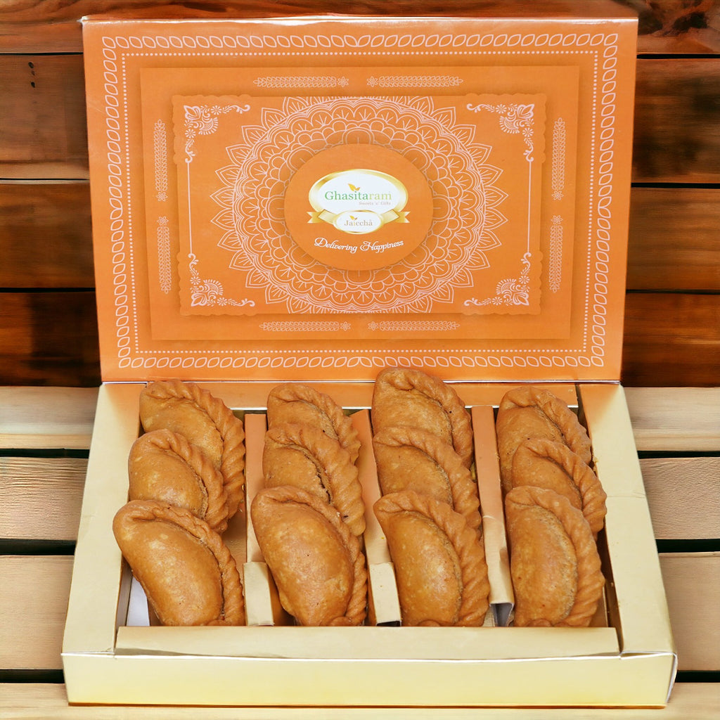 Corporate Gifts-Ghasitaram Gifts Healthy Wheat Gujiya Box (400 g)