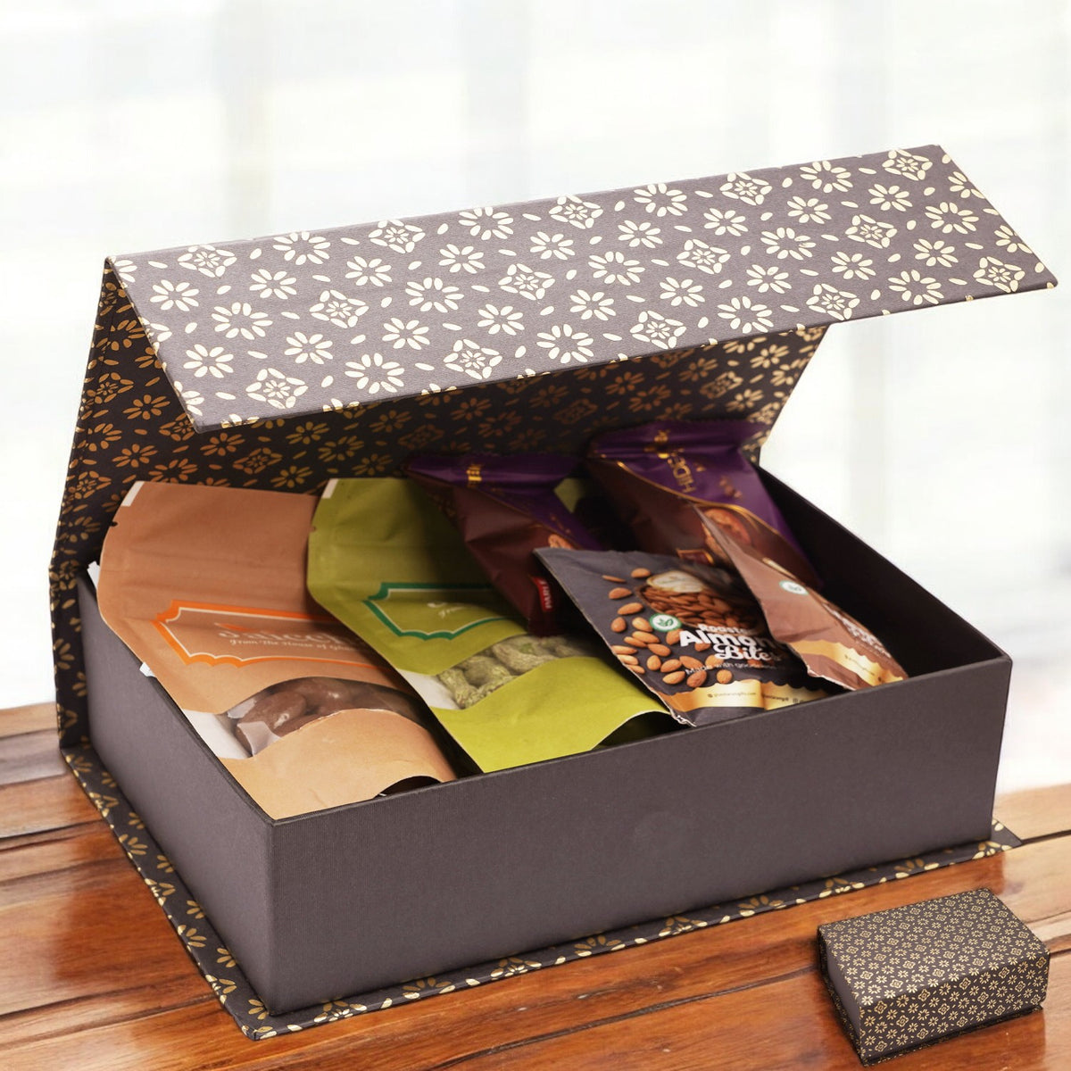 Unique Diwali gifts-Black Gift Box with assorted dryfruits
