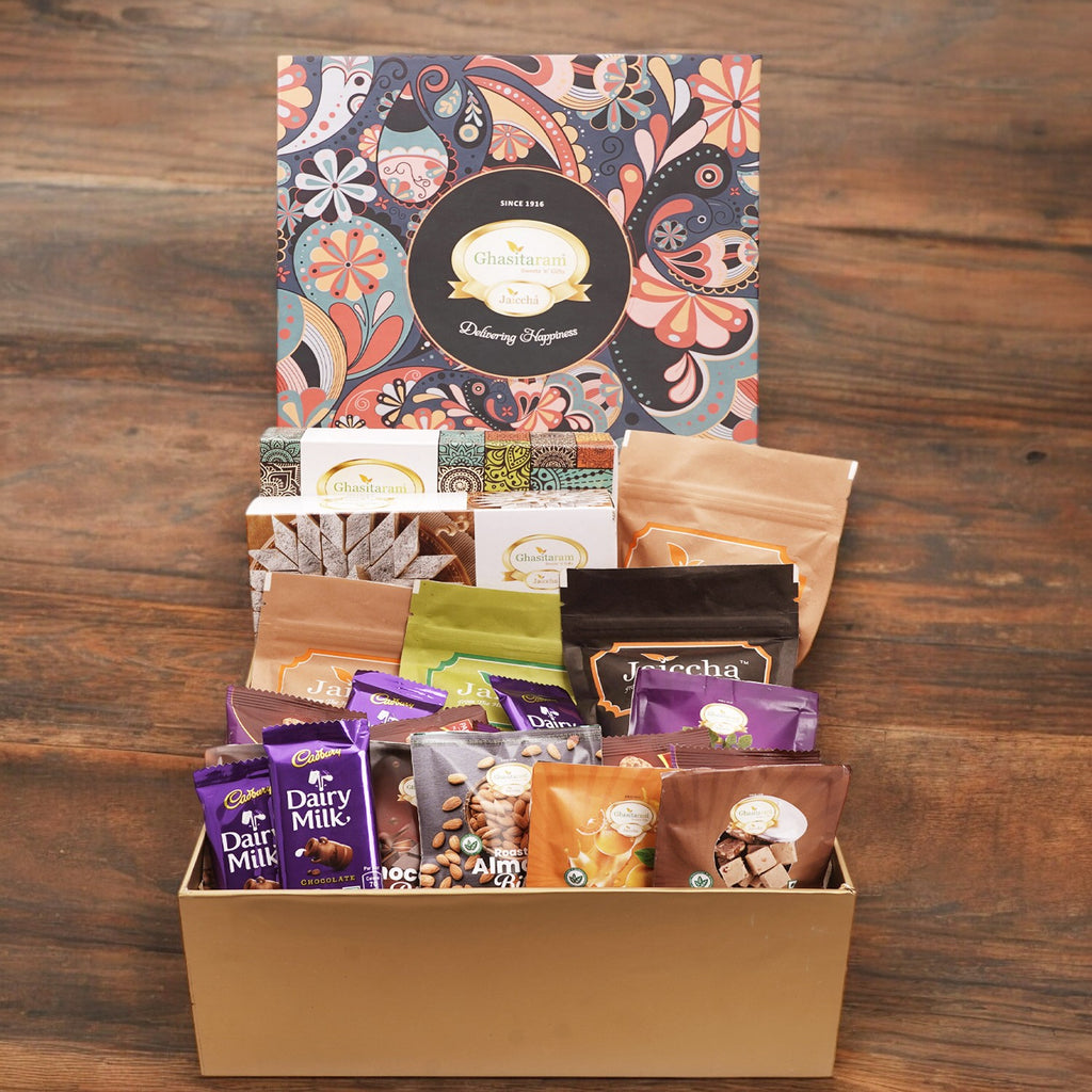 Corporate Gifts-Ghasitaram Big Hamper Box of assorted Goodies 23 goodies