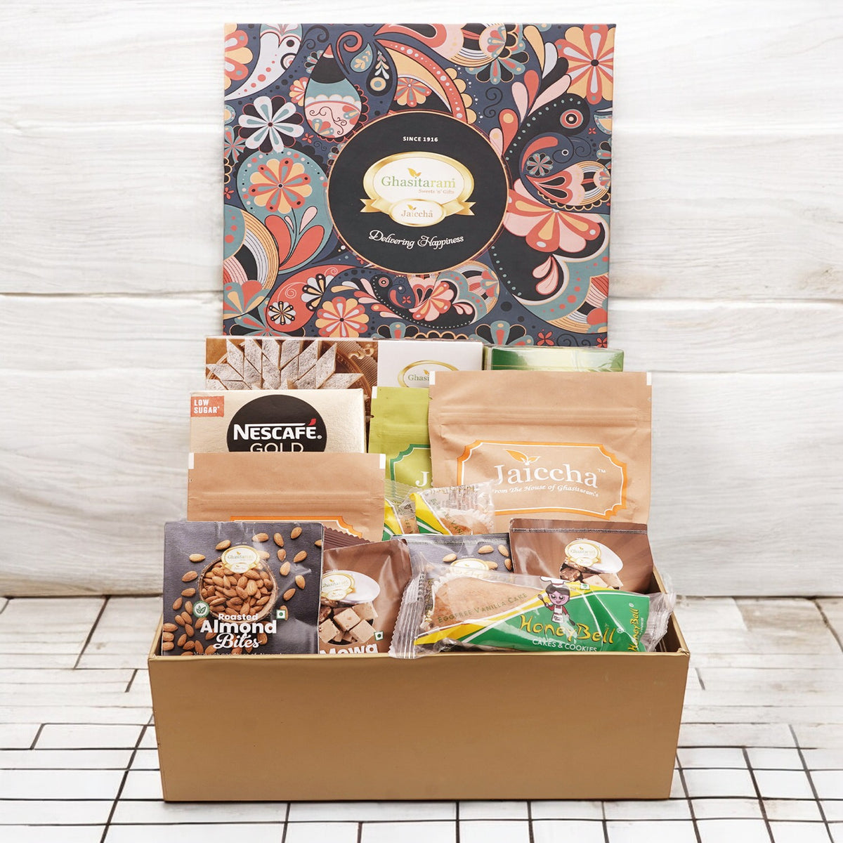 Diwali gift hampers-Diwali Gifts-Ghasitaram Big Hamper Box of assorted Goodies 23 goodies