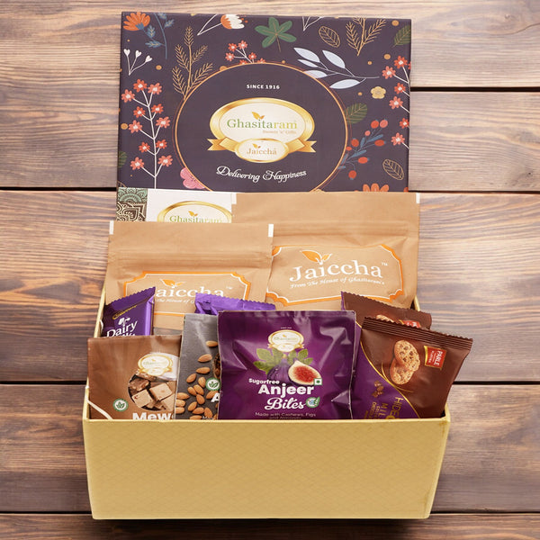 Diwali gift hampers-Diwali Gifts-Ghasitaram Hamper Box with Sweets with Milk Cake