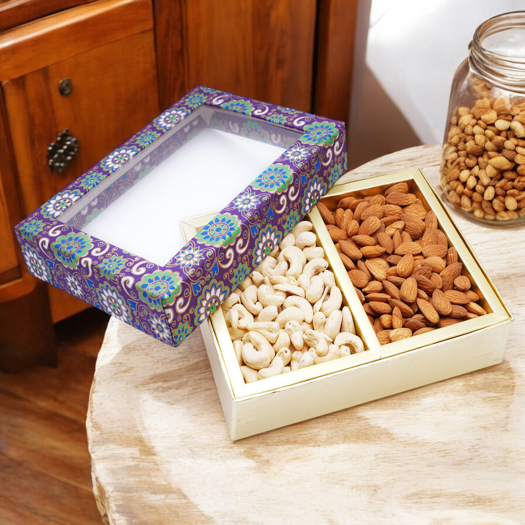 Corporate Gifts-2 Part Printed Dryfruit Box of Cashews and Almonds