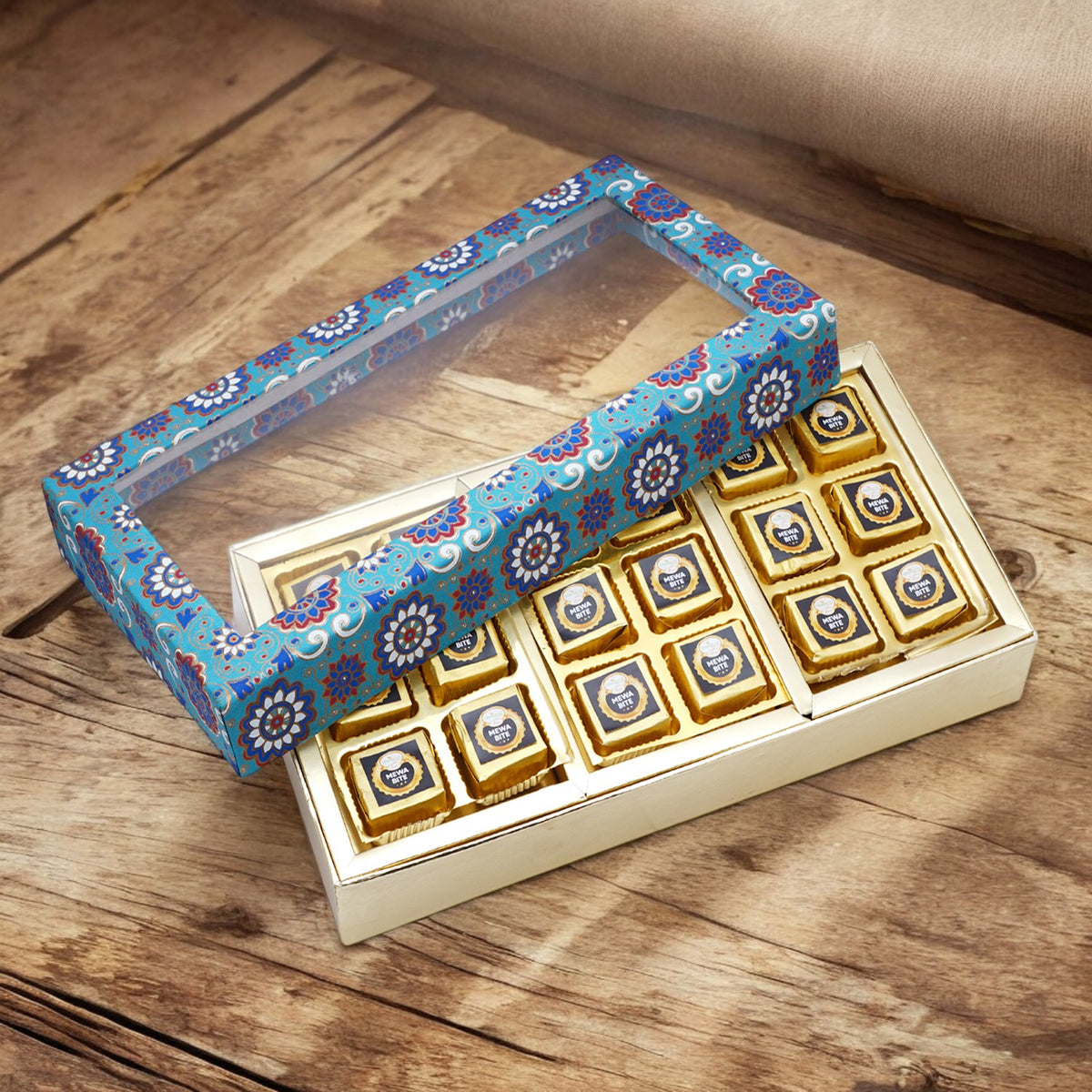 3 Part Printed Box of Bites and Exotic Sweets