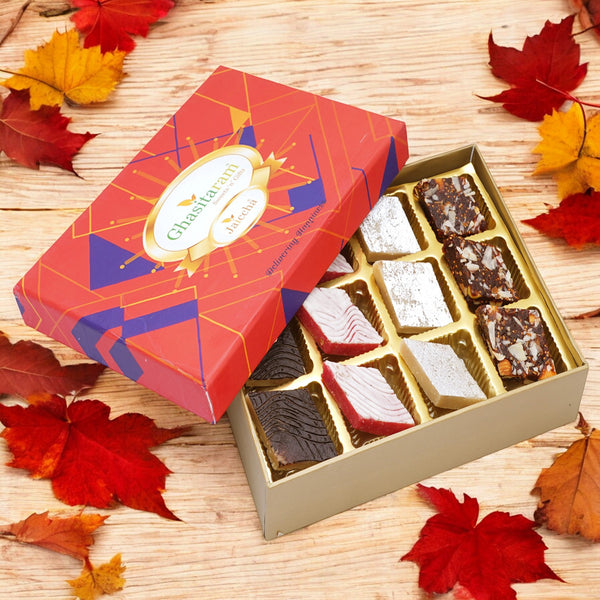 Best indian sweets for diwali-Diwali Gifts-Assorted Kaju Katlis 12 pcs in Premium Box